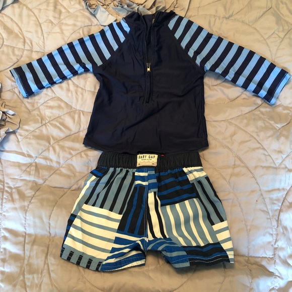 Coordinated Infant Rashguard and Swim Trunk Bundle - Picture 2 of 4